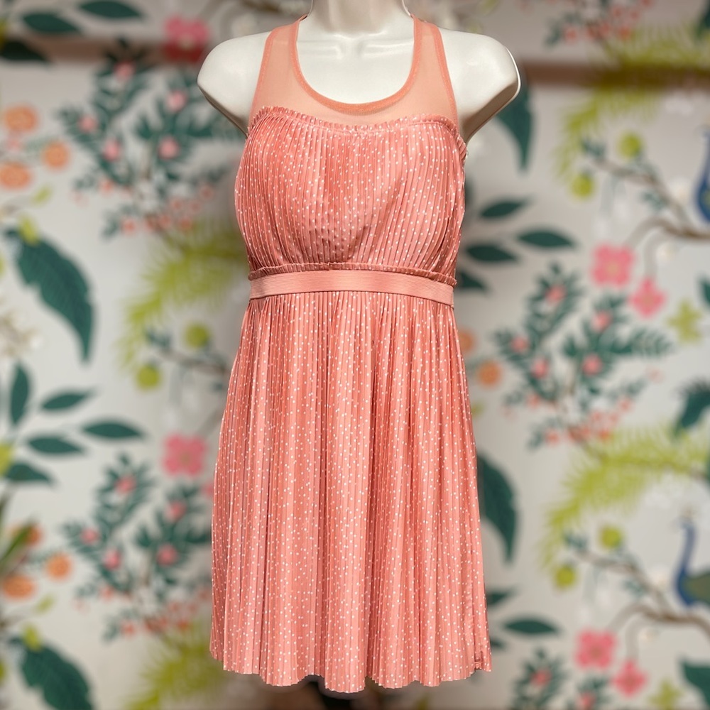 LC Lauren Conrad Pink Pleated Polka Dot Dress (Size XS) *NWOT*